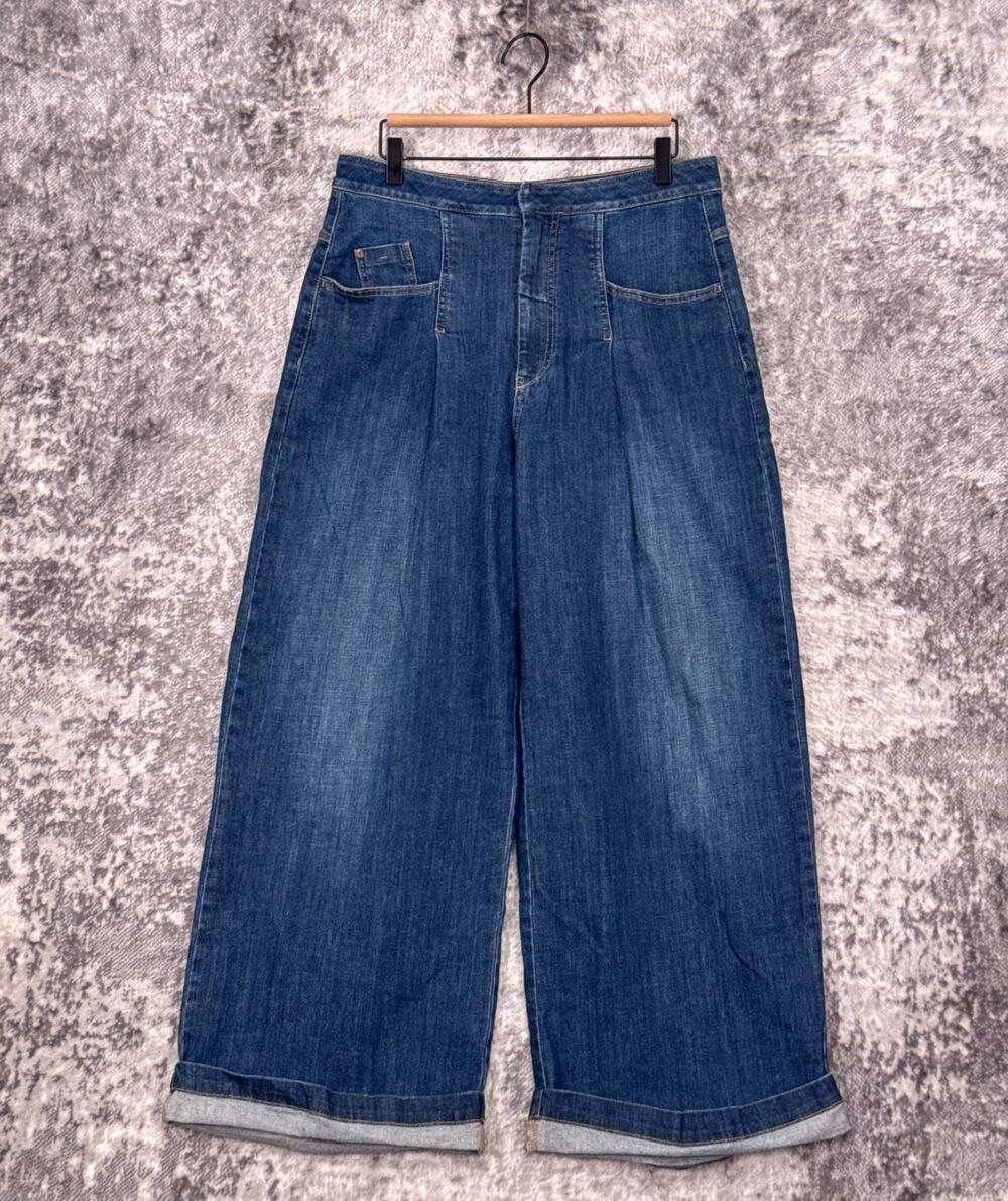 Anthropologie Jeans 33 Womens Pilcro Emory Pleated High Wide Cuffed